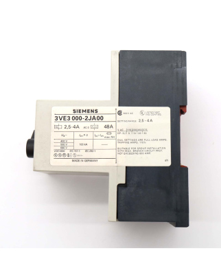 Siemens Leistungsschalter 3VE3000-2JA00 OVP