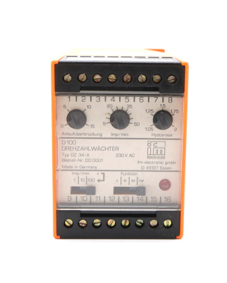ifm Drehzahlwächter D100 DD0001 DZ34-A OVP