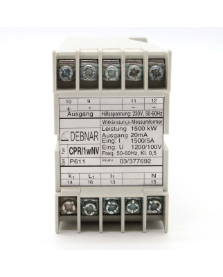 Debnar Wirkleistungs-Messumformer CPR/1wNV 230V OVP