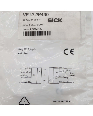 SICK Sensor VE12-2P430 6026234 OVP