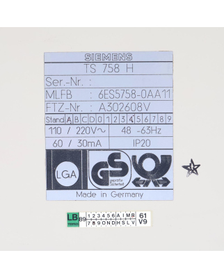 Simatic Teleservice-Gerät 6ES5758-0AA11 GEB