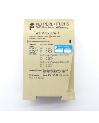 Pepperl+Fuchs Drehzahlwächter WE M/Ex-DW-T 08487 GEB