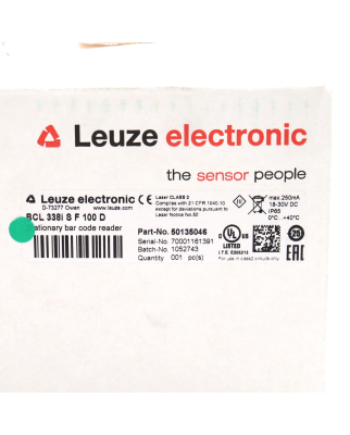 Leuze Barcodeleser BCL 338i S F 100 D 50135046 OVP