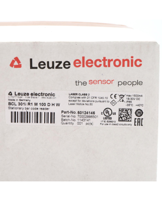 Leuze Barcodeleser BCL 301i R1 M 100 D H W 50124146 OVP