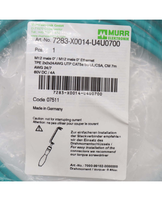 MURR ELEKTRONIK Verbindungskabel M12 St. M12 St....