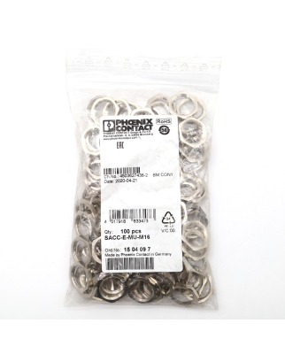 Phoenix Contact Flachmutter SACC-E-MU-M16 1504097 (100Stk.) OVP