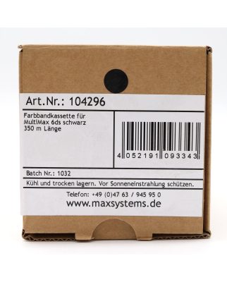 Max Systems GmbH Farbbandkassette 104296 OVP