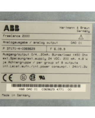 Hartmann & Braun ABB Freelance 2000 DAO 01...