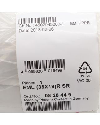 Phoenix Contact Etikett EML (38X19)R SR 0828449 OVP