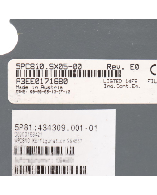 B&R Systemeinheit 5PC810.SX05-00 NOV