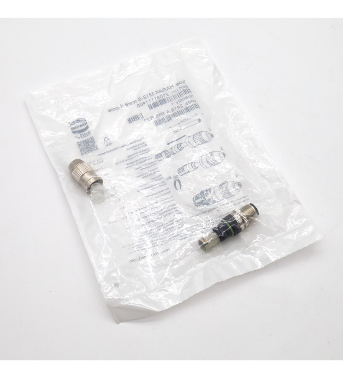 Harting Steckverbinder Harax M12-S 4 pol. Stift 21031111405 OVP