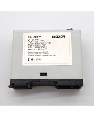 Beckhoff EtherCAT/Ethernet-Medienkonverter CU1521 GEB