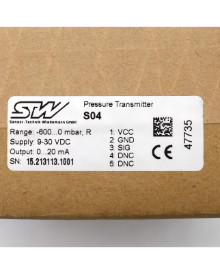 Sensor-Technik Wiedemann Drucktransmitter S04 OVP