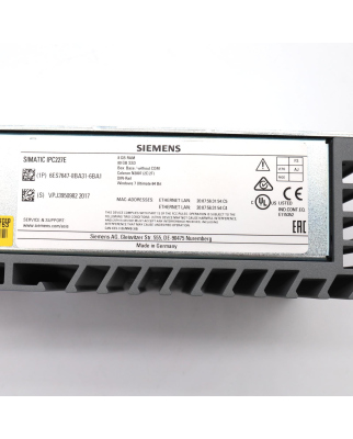 Siemens SIMATIC IPC227E 6ES7647-8BA31-6BA1 GEB