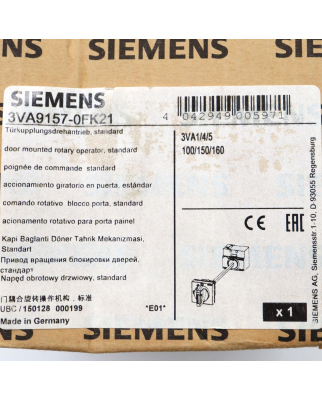 Siemens Türkupplungsdrehantrieb 3VA9157-0FK21 OVP