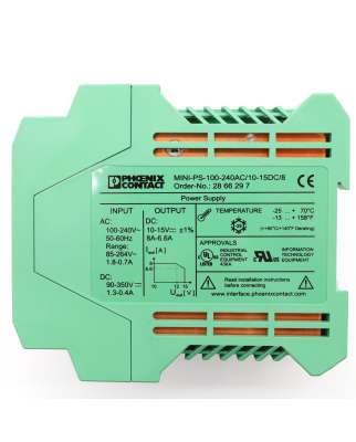 Phoenix Contact Stromversorgung MINI-PS-100-240AC/10-15DC/8 2866297 OVP