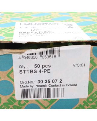 Phoenix Contact Schutzleiter-Doppelstockklemme STTBS 4-PE 3035072 (50Stk.) OVP