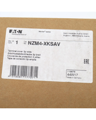 EATON Abdeckhaube NZM4-XKSAV 119876 OVP