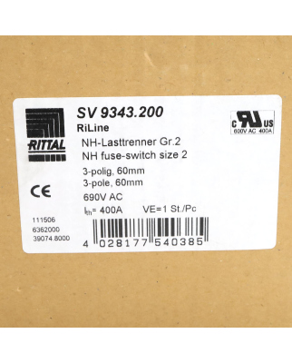 RITTAL NH-Sicherungslasttrenner Gr.2 SV9343.200 OVP