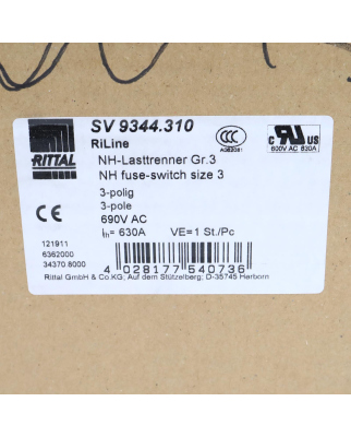 RITTAL NH-Lasttrenner Gr.03 SV 9344.310 OVP