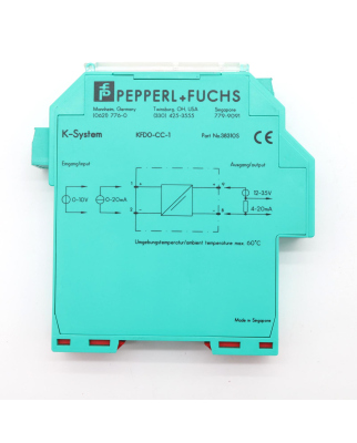 Pepperl+Fuchs Messumformer KFD0-CC-1 38310S GEB
