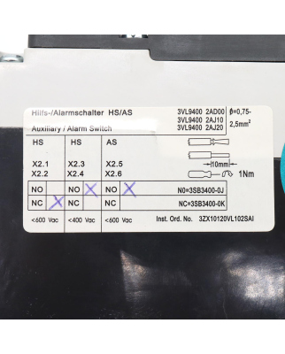 Siemens Leistungsschalter 3VL3710-1DC36-0AD1 NOV