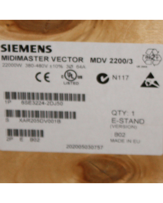 Siemens Midimaster Vector MDV 2200/3 6SE3224-2DJ50 OVP