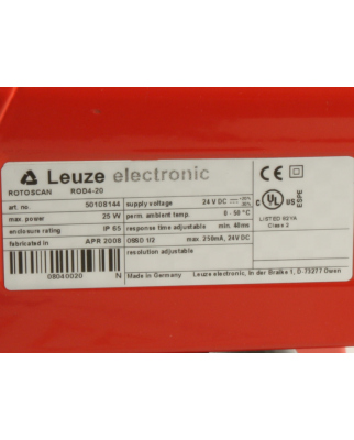 Leuze Rotoscan ROD4-20 Ord.No. 50108144 OVP