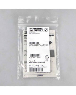 Phoenix Contact Steckerset PSM-SET-FSMA/4-KT 2799720 OVP