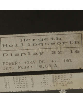 Hergeth Hollingsworth Display 32-16 GEB