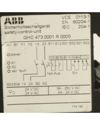 ABB Sicherheitsschaltgerät GHC 473.00 GHC 473.0001 R0005 GEB