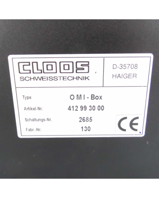 CLOOS Open Machine Interface OMI-Box 412993000 2685 GEB