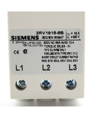 Siemens 3-Phasen-Einspeiseklemme 3RV1915-5B OVP