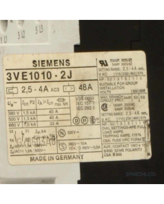 Siemens Leistungsschalter 3VE1010-2J GEB