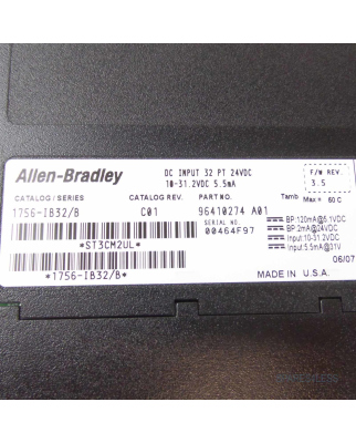 Allen Bradley DC Input Module 1756-IB32 Ser.B GEB