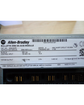 Allen Bradley Servo Controller Kinetix 6000 2094-AMP5...