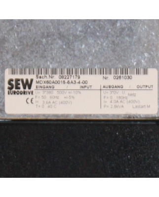 SEW Frequenzumrichter Movidrive MDF60A0015-5A3-4-00 GEB #K3