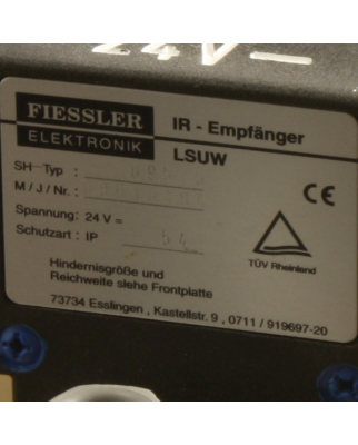 FIESSLER Lichtschranke IR-Empfänger LSUW 985/5 + Sender LSUW 895 GEB