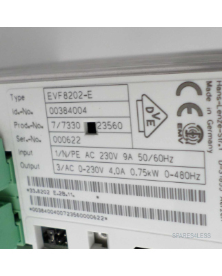 Lenze Frequenzumrichter ID 00384004 EVF8202-E 0,75 kW GEB