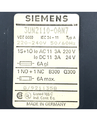 Siemens Kaltleiter Auslösegerät 3UN2110-0AN7 GEB