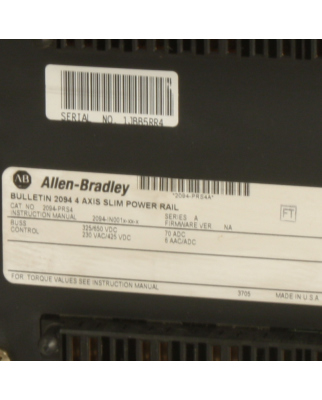 Allen Bradley Power Rail Slim 2094-PRS4 Ser.A GEB