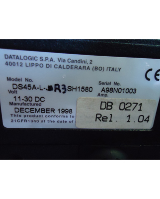 DATALOGIC Barcode Scanner DS45A DS45A-L-R3 SH1580 GEB