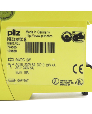 Pilz Kontakterweiterungsblock PZE X4 24VDC 4S 774585 GEB