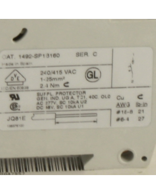 Allen Bradley Leistungsschalter 1492-SP1B160 Ser. C OVP