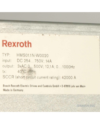 Rexroth Einzelachs-Wechselrichter HMS01.1N-W0020-A-07-NNNN GEB