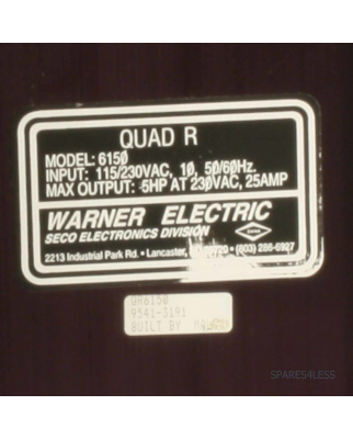 Warner SECO DC Drive / Antrieb QUAD R 6150 25A GEB