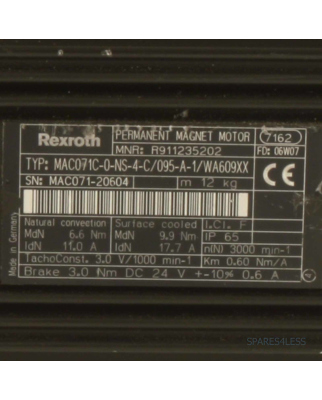 Rexroth Servomotor MAC071C-0-NS-4-C/095-A-1/WA609XX NOV