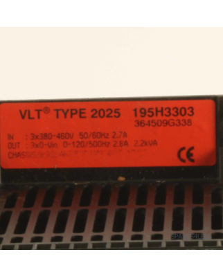 Danfoss Frequenzumrichter VLT 2025 195H3303 2,2kVA GEB