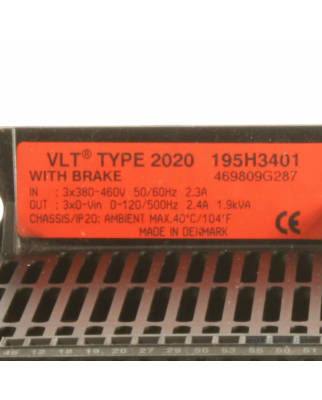 Danfoss Frequenzumrichter VLT 2020 195H3401 1,9 kVA GEB
