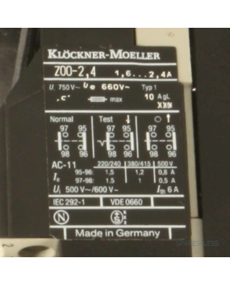 Klöckner Moeller Z00-2,4 2,4A Motorschutzrelais 